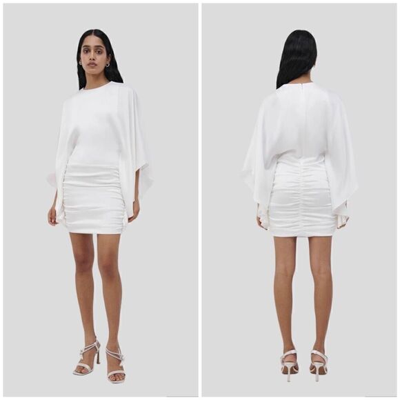 Jonathan Simkhai Kadence Bell Sleeve Mini Dress White-Size 0 - Picture 1 of 10
